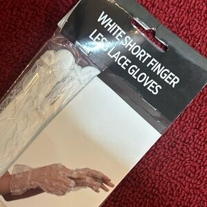 White Fingerless Lace Gloves